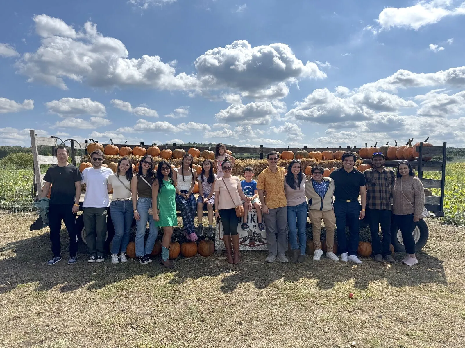 The Cohen Lab team at the pumpkin patch, fall 2025